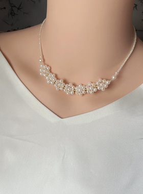 定制款式专拍宽版珍珠遮疤项链