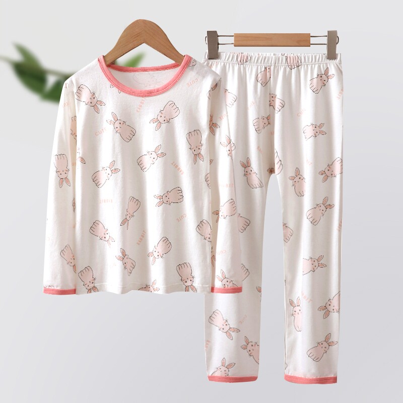 儿童纯棉秋衣秋裤两件套装女童卡通内衣裤中大童秋冬睡衣裤家居服
