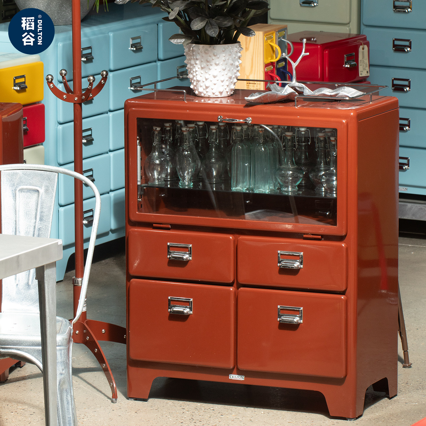 稻谷藏库DULTON 金属抽屉柜 简约餐边柜收纳储物陈列酒柜四屉柜子