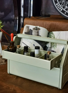 稻谷藏库DULTON金属工具盒 简约桌面长方形杂物手提收纳储物箱