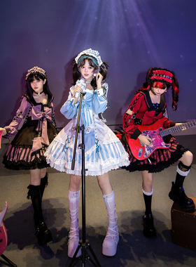 【现货掉落】水色猫猫|红色猫猫|紫色猫猫樱罗原创片裁套装连衣裙