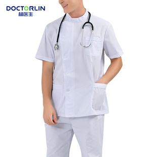 林医生白大褂短袖套装男款护士工作服夏季短袖半袖医师服定制logo