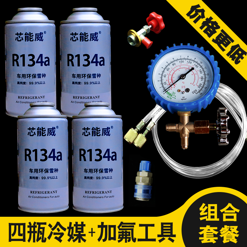 汽车雪种冷媒R134a空调制冷剂车用氟利昂补充加氟冷媒加注工具套