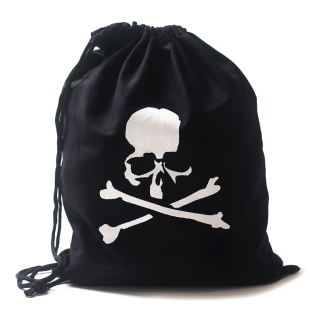 骷髅头包袋单肩斜挎手提环保帆布抽带收纳袋 原创 必入 牛货