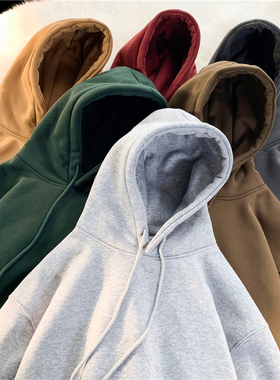 450g高克重磅卫衣男硬挺双层连帽二本针基础款中山广州外套秋