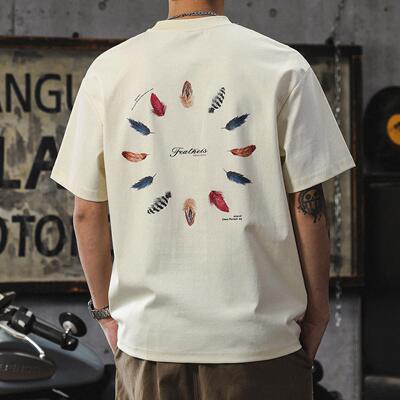 美式印花短袖t恤男2025新款