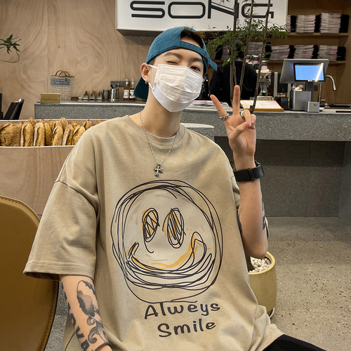 短袖潮青少年男夏季美式复