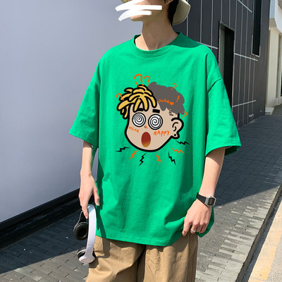 短袖潮青年美式街头设计感t