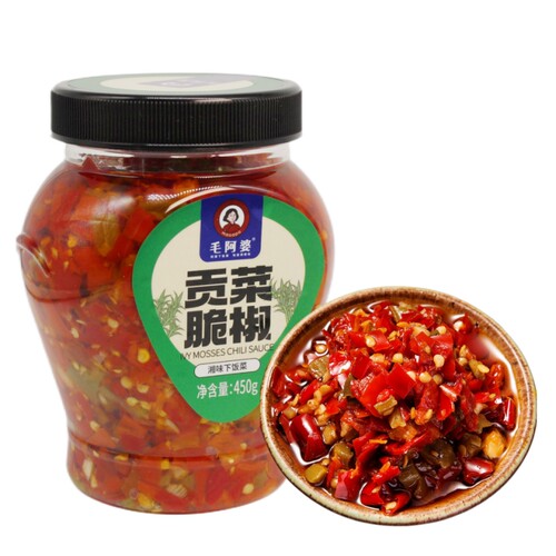 毛阿婆贡菜脆椒下饭菜剁椒辣椒酱