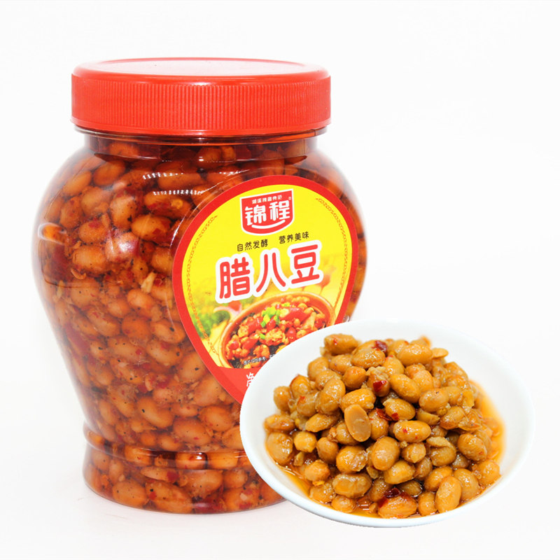 锦程腊八豆湖南特产农家自制香辣瓶装原味黄豆酱豆子下饭菜调料