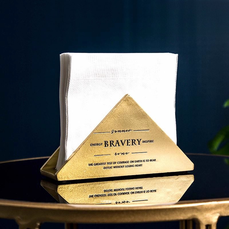 轻奢立式餐巾纸夹北欧ins西餐厅咖啡厅酒店收纳纸巾盒三角纸巾架