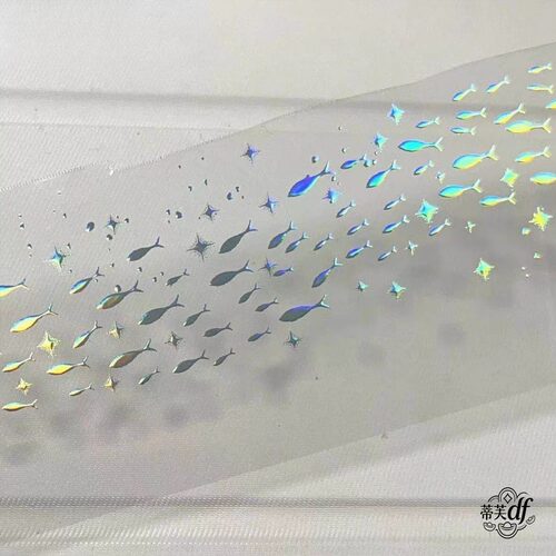 游鱼镭射银你瞅啥手帐胶带pet黑白小鱼古风素材账流麻贴纸咕卡diy2026新款女生高颜值小学生