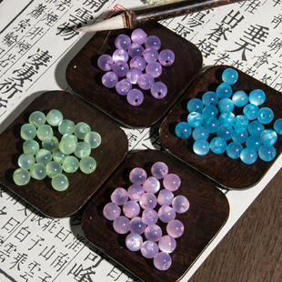 盘扣扣子旗袍玉石小圆扣彩色钮扣唐装 饰品辅料 汉服高端珠子覆古装