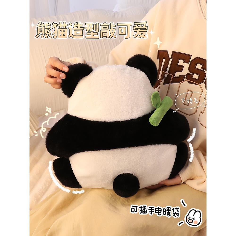 大熊猫热水袋充电防爆女生冬季毛绒电暖宝暖手宝可爱暖水袋暖宝宝