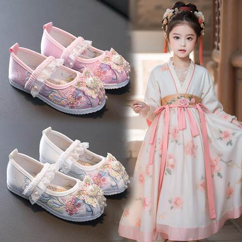 绣花鞋女童汉服鞋子古风儿童春秋