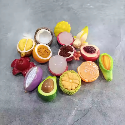 微缩彷真大号半剥皮水果荔枝香蕉石榴莲山竹椰子桔子装饰品小摆件