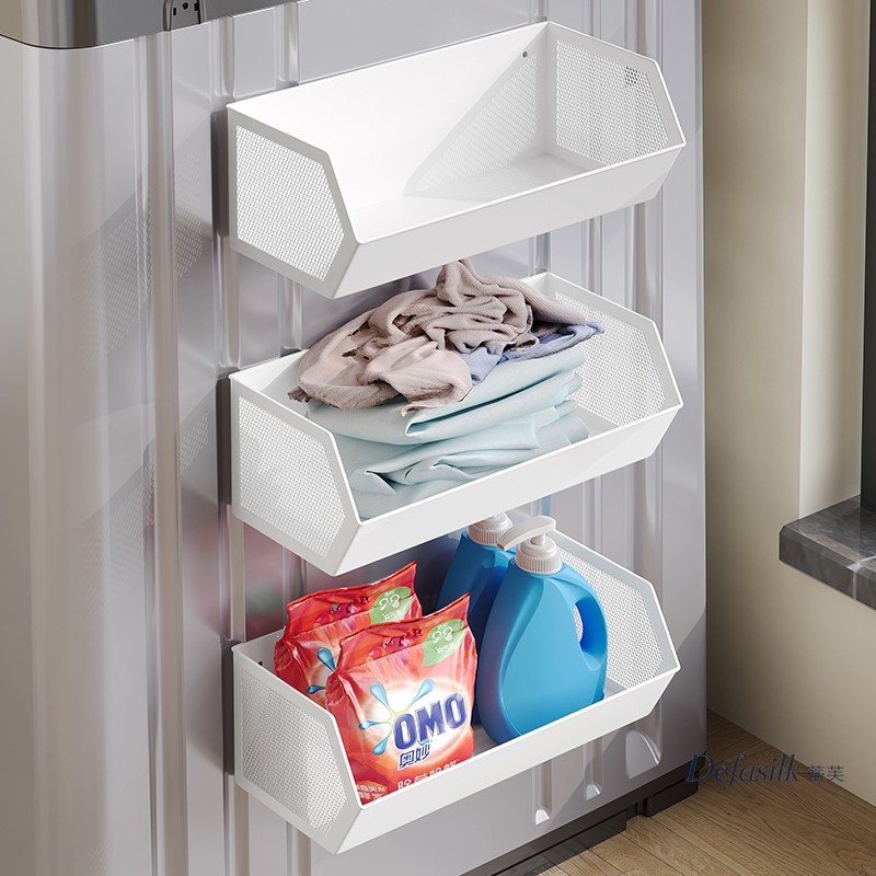 滚筒阳台洗衣机置物架磁吸侧面收纳盒神器磁性挂篮洗衣液粉免打孔