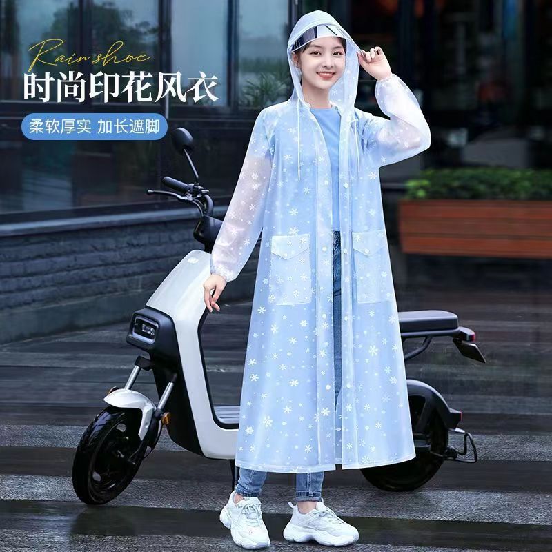 透明雨衣长版电动车女款加厚成人全身防暴雨防水雨披女式连身套装