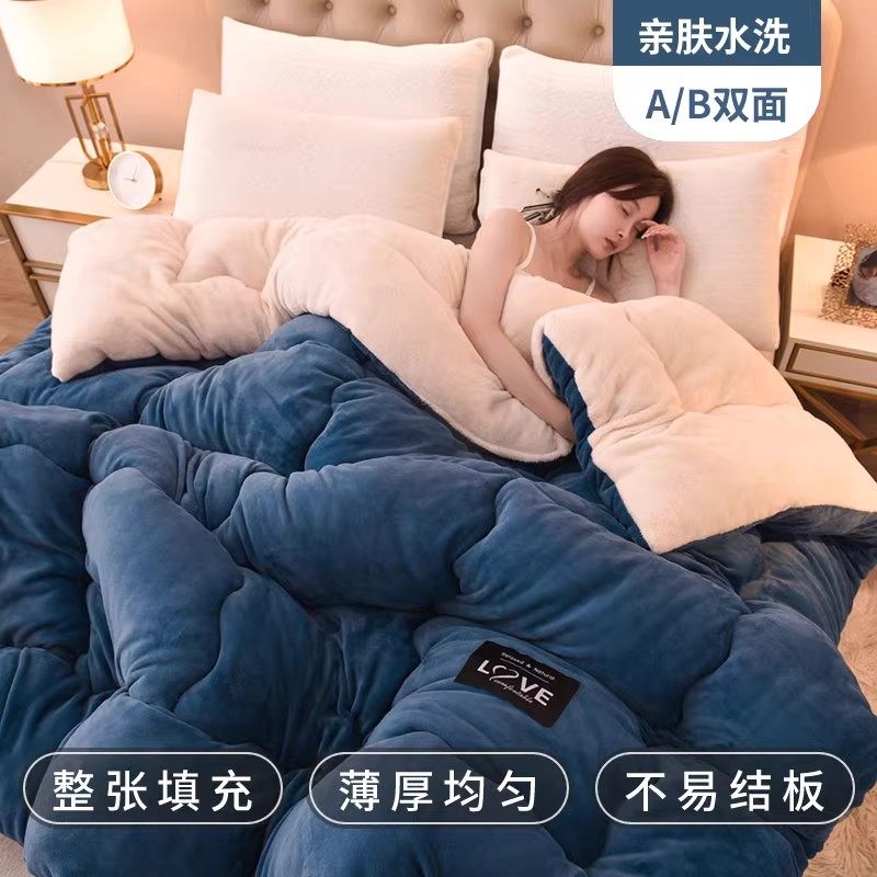 羊羔绒被子2025新款冬季棉被被芯冬天宿舍单人秋冬被加厚保暖10斤,床上用品,化纤被,淘宝优惠券,粉丝福利购,淘宝优惠卷