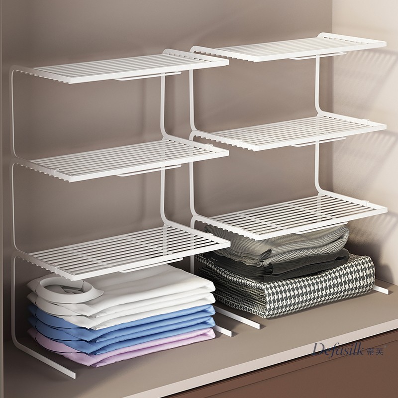 衣柜收纳整理箱分层神器衣服盒衣物衣橱篮筐内衣袜子隔板家用架子