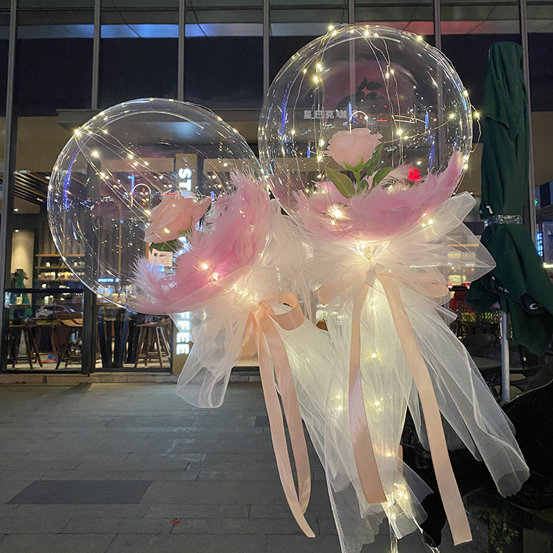 波波球花束网红波波球发光火爆款带灯地推夜市摆摊求婚表告白气球图片