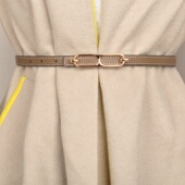 双面皮带女头层牛皮百搭女士细腰带配裙子连衣裙西装 外套收腰