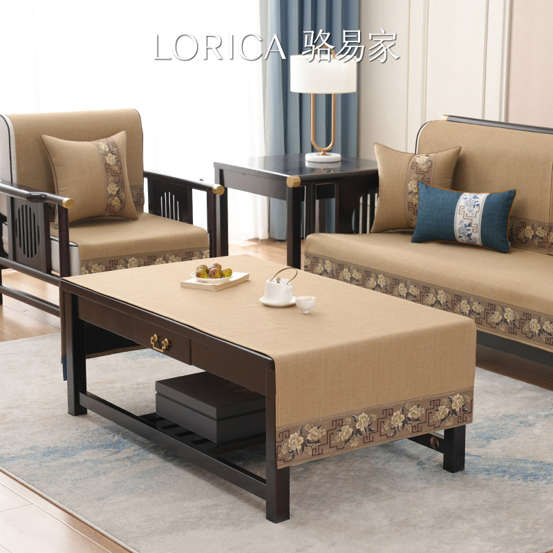 骆易家餐桌布新中式电视柜盖布长方形家用布艺桌垫中式茶桌茶几布