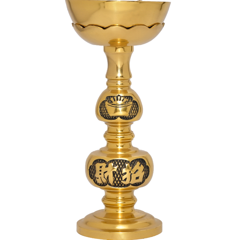 元宝铜碗酥油灯佛前财神工艺品