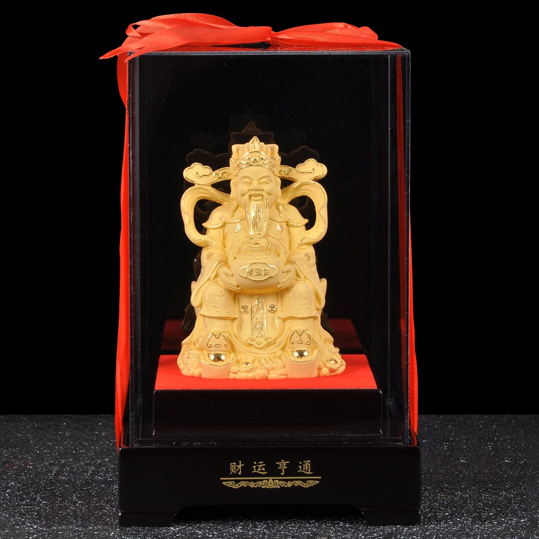 绒沙金财神爷摆件招财文财神供奉家居客厅玄关装饰品店铺开业礼品