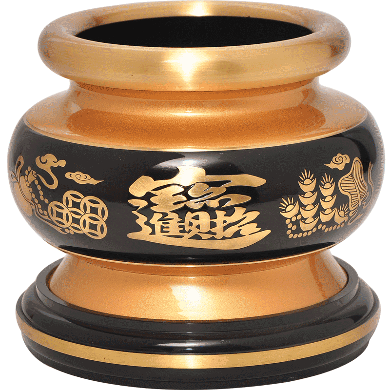黄铜圆边招财香炉寺庙佛堂佛台供香炉檀香炉家用供佛用品插香拜神