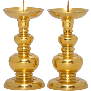 光身葫芦针烛台摆件供佛家用香薰蜡烛烛台大号香烛台一对佛具用品