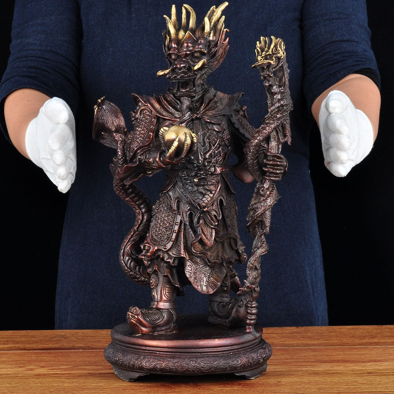 铜龙王摆件家居客厅玄关佛堂居家供奉工艺品龙王爷佛像商务礼品