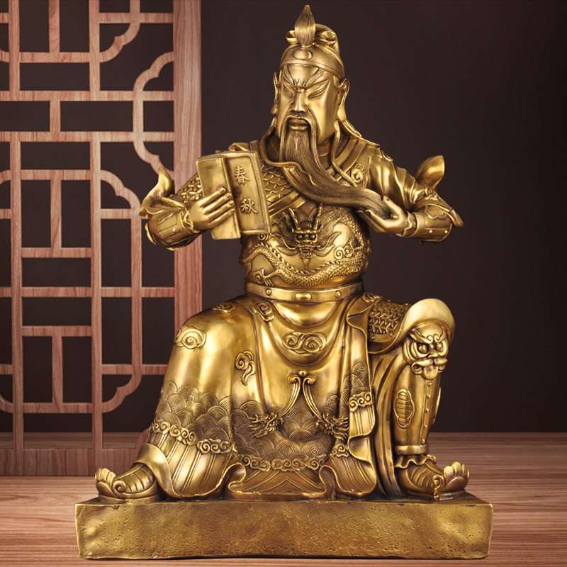黄铜春秋关公摆件武财神