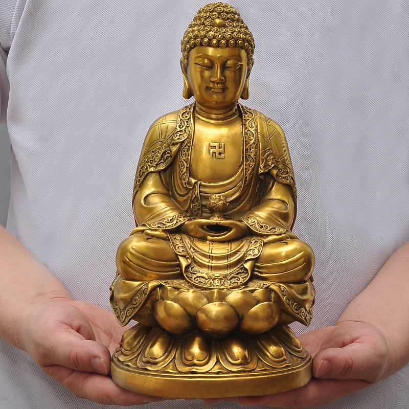 吉来宝黄铜如来供奉摆件