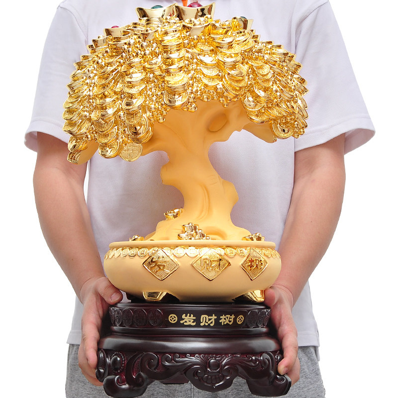 招财树摆件摇钱树发财树开业礼品乔迁商务工艺品客厅办公室装饰品