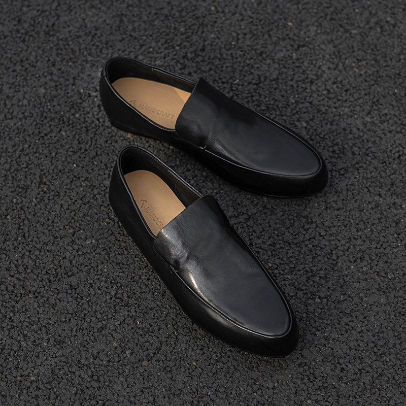 欧美尖头极简牛皮平底女士乐福鞋休闲舒适小皮鞋一脚蹬单鞋豆豆鞋,女鞋,乐福鞋（豆豆鞋）,淘宝优惠券,粉丝福利购,淘宝优惠卷