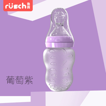 鲁茜米糊奶瓶婴儿硅胶挤压勺米粉喂养勺辅食喂食器宝宝餐具软头勺