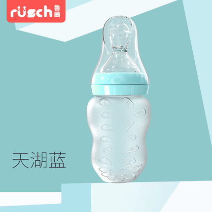 鲁茜米糊奶瓶婴儿硅胶挤压勺米粉喂养勺辅食喂食器宝宝餐具软头勺