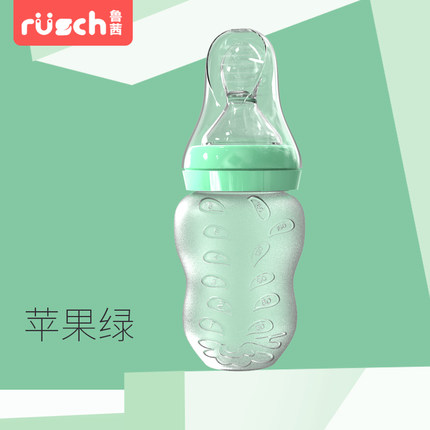 鲁茜米糊奶瓶婴儿硅胶挤压勺米粉喂养勺辅食喂食器宝宝餐具软头勺