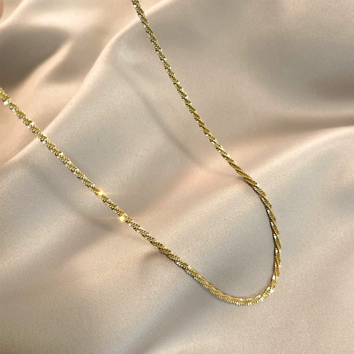 Ожерелье из нержавеющей стали подходит для мужчин и женщин, летняя короткая цепочка до ключиц, не выцветает, простой и элегантный дизайн, в корейском стиле