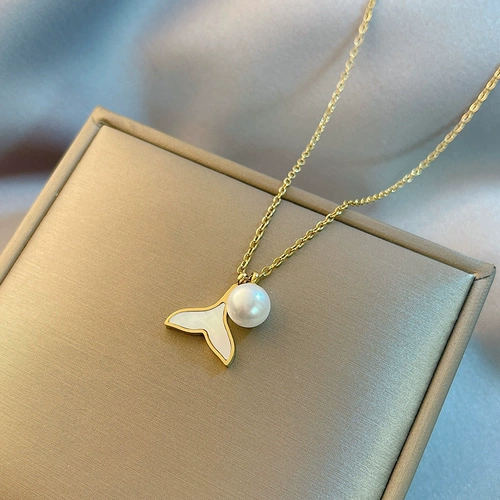 Ожерелье из пены, подвеска, цепочка до ключиц из жемчуга, не выцветает, легкий роскошный стиль, простой и элегантный дизайн