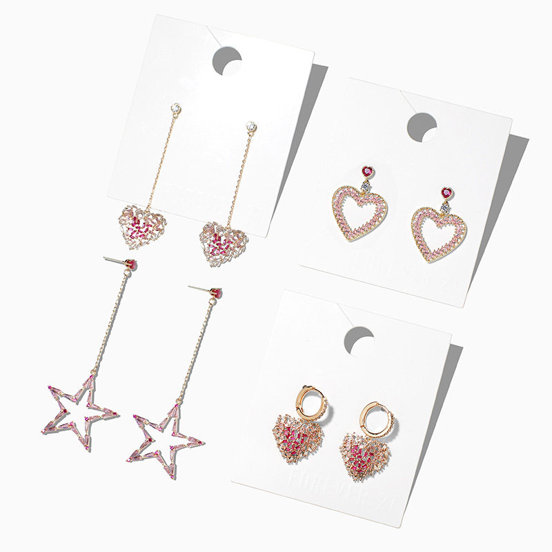 手镶合成闪亮锆石水钻耳环女长款轻奢感耳饰欧美大气潮人耳钉配饰