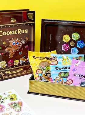 韩国代购跑跑姜饼人cookie run王国周边可爱 限定 貼紙鐵盒套裝