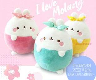 韩国代购 molang土豆兔新款毛绒靠垫抱枕玩偶可爱毛绒娃娃礼物
