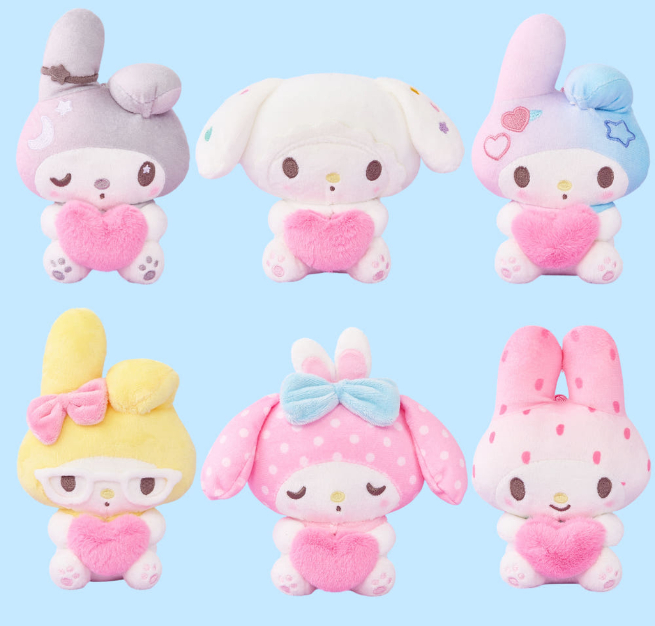 现货 韩国三丽鸥Hello Kitty 50周年美乐蒂毛绒公仔玩偶娃娃挂件