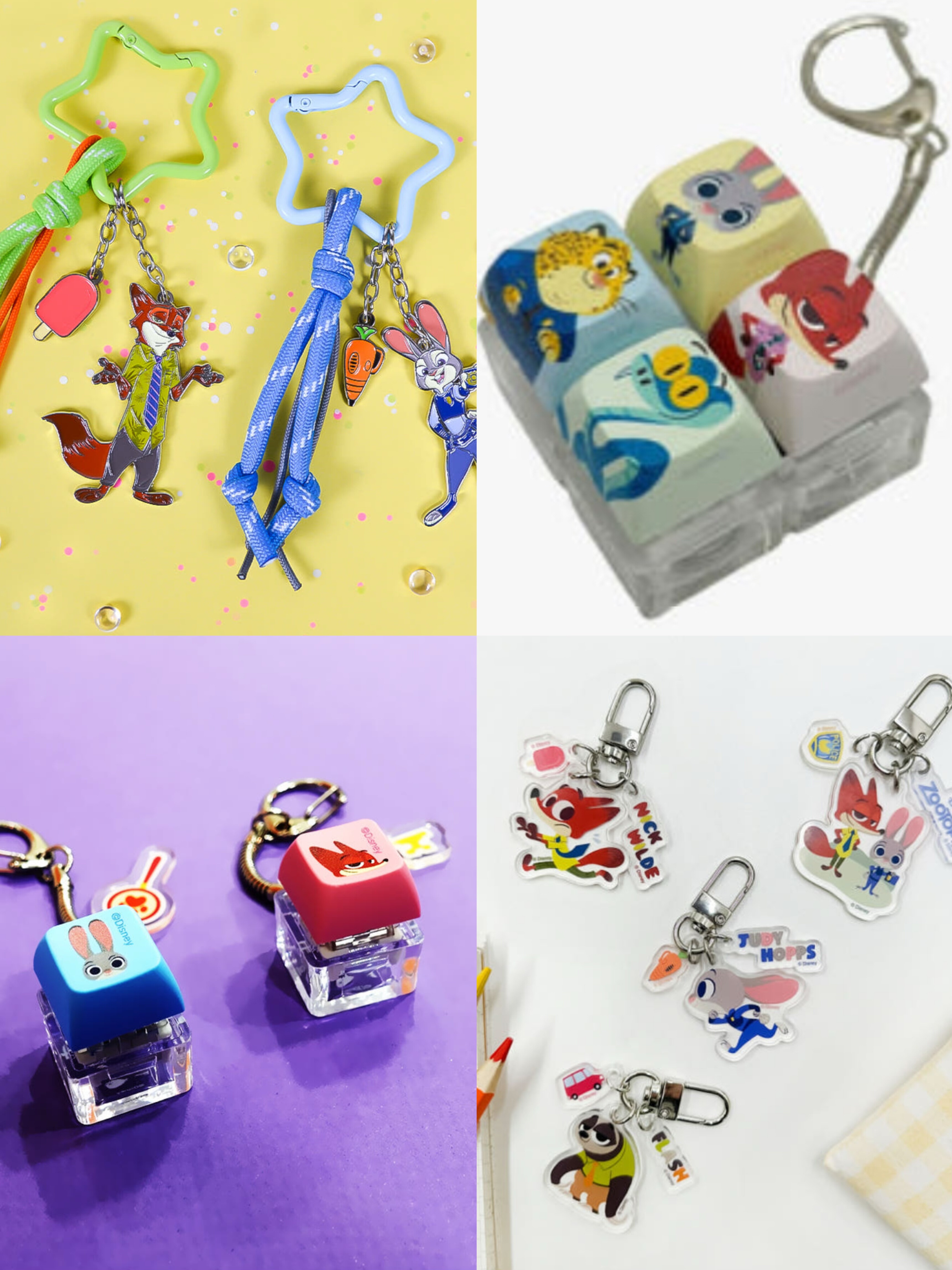 韩国正品 疯狂动物城狐尼克书包挂件兔子朱迪键盘键钥匙扣挂件