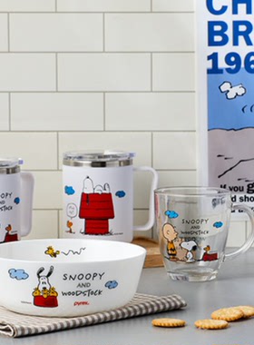韓國代購 美国 百麗 pyrex peanuts限定史努比snoopy餐具杯子套裝