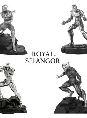 皇家雪兰莪进口手工锡制品漫威蜘蛛侠钢铁侠金刚狼桌面手办摆件