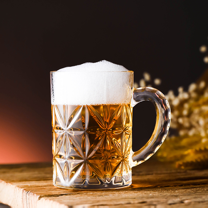 带把玻璃杯家用杯子水杯带手柄大容量扎啤杯果汁杯把手茶杯牛奶杯