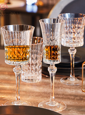 法国进口CDA水晶刻花香槟杯家用红酒杯高脚葡萄酒杯水杯威士忌杯